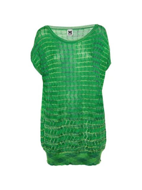 Missoni Pre-Owned striped zig-zag knit jumper Green 1201065