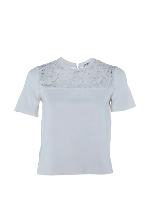 Miu Miu Pre-Owned lace-insert top White 1189651