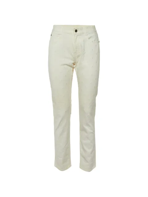 Stella McCartney Pre-Owned star-embroidered slim-fit jeans Neutrals 1087271
