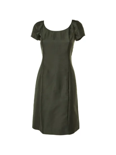 Giorgio Armani Pre-Owned silk sheath dress Grey 1116544