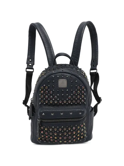 MCM Pre-Owned Stark studded leather backpack Blue 1229743