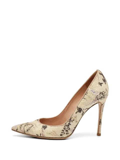 Gianvito Rossi sequin-embellished pointed-toe pumps Neutrals 1281183
