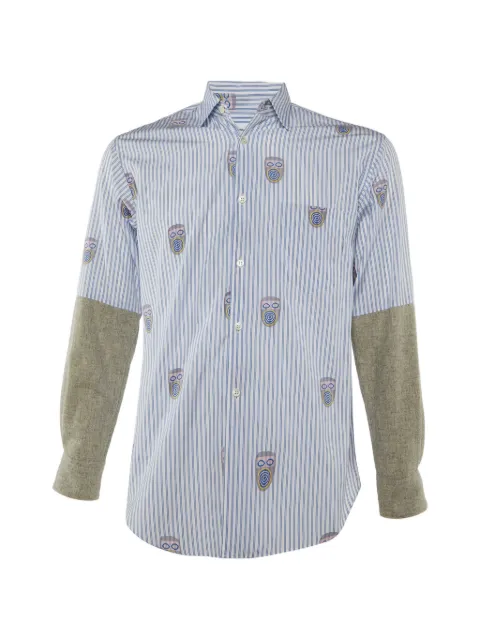 Comme Des Garçons Pre-Owned striped contrast-sleeve shirt White 1183165