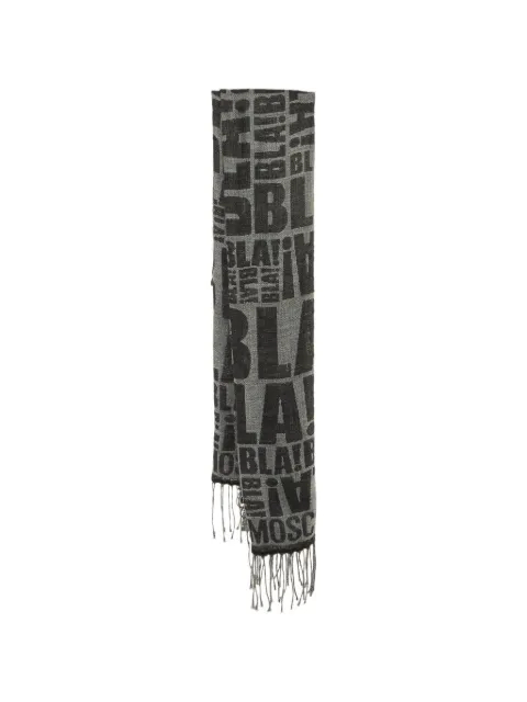 Moschino Pre-Owned Bla Bla fringed scarf Grey 1236558