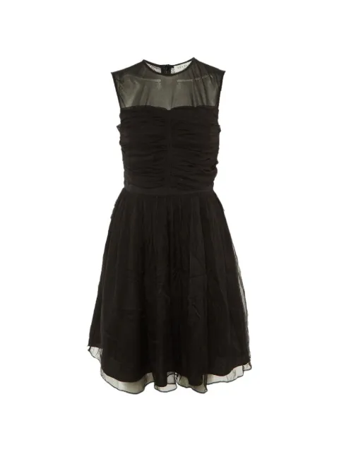 SANDRO mini ruffled silk-chiffon dress Black 1243838