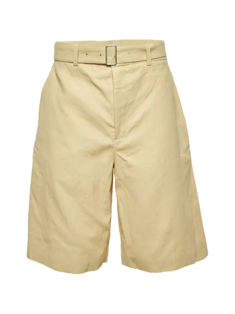 Jil Sander Pre-Owned coated belted shorts Neutrals 1280263