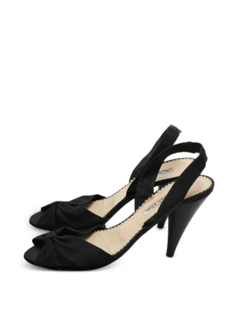 Oscar de la Renta Pre-Owned bow slingback sandals Black 1053235