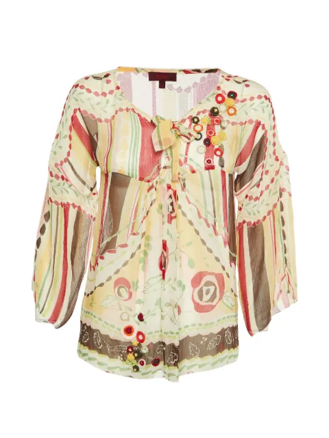 Kenzo Pre-Owned floral-print silk blouse Neutrals 1152981