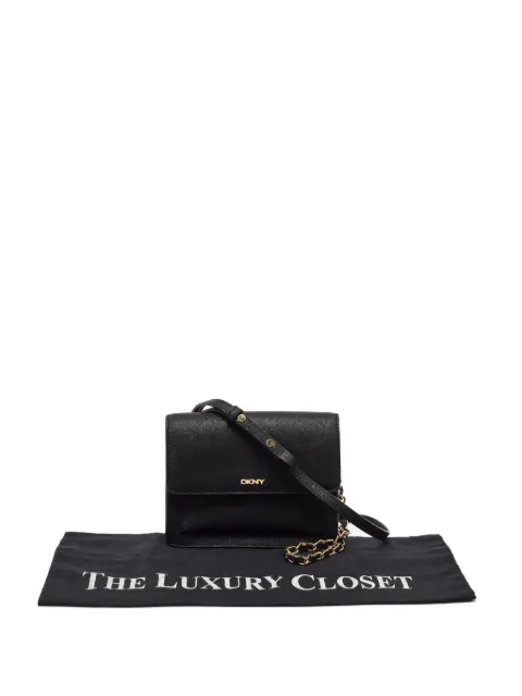 DKNY Saffiano flap shoulder bag Black 1068611