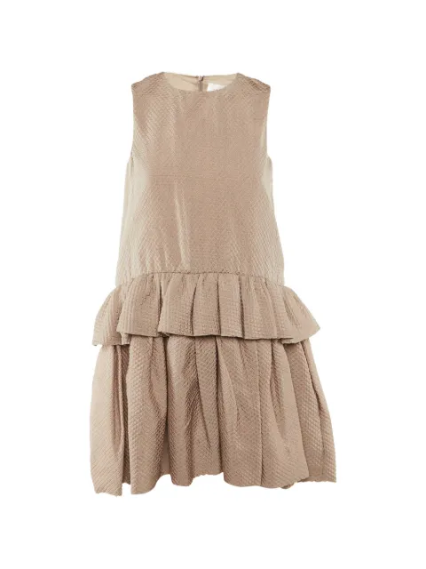 Victoria Victoria Beckham tiered-frill mini dress Neutrals 1233187