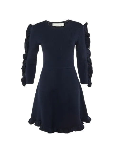 Victoria Beckham frill-detail jersey mini dress Blue 1244661
