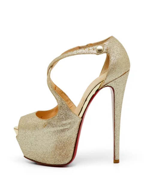 Christian Louboutin Pre-Owned Exagona heeled sandals Gold 1244512