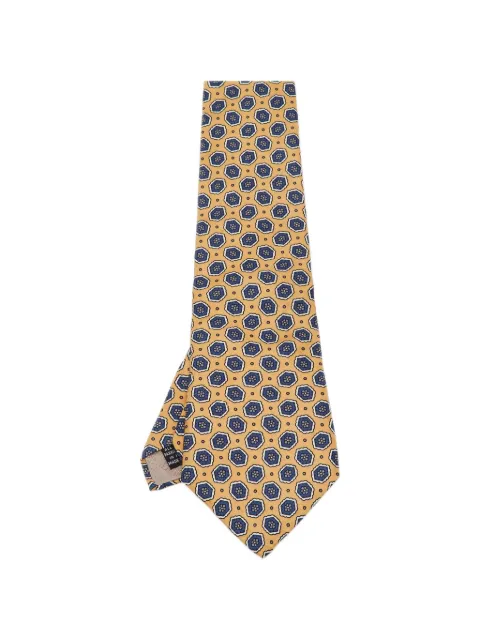 Christian Dior Pre-Owned printed-pattern silk tie Yellow 1220797