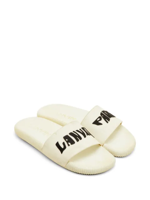 Lanvin Pre-Owned Arpège logo-print slides White 1271555