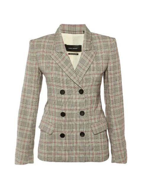 Isabel Marant Vintage double-breasted checked blazer Neutrals 1292559