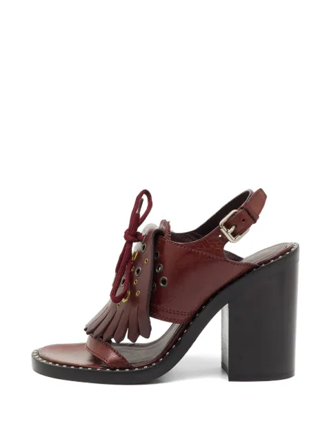 Burberry Pre-Owned Beverley eyelet fringe sandals Red 1220288