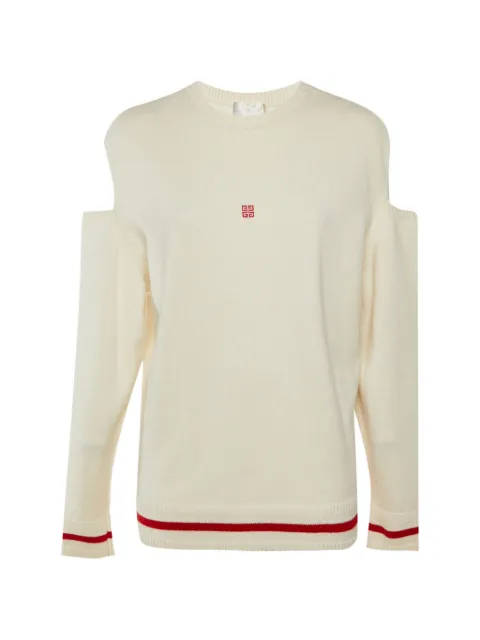 Givenchy Pre-Owned logo intarsia cut-out sweater Neutrals 1257915