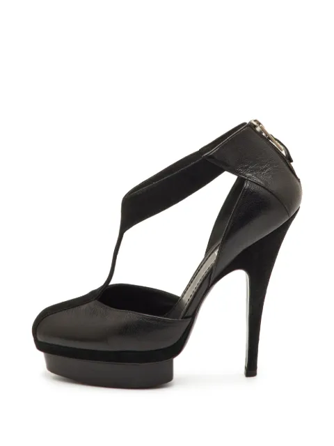 Saint Laurent Pre-Owned Easy strappy platform pumps Black 1263106