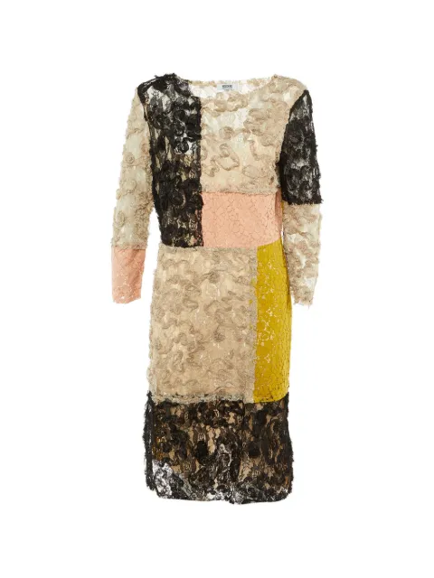 Moschino Pre-Owned floral lace midi dress Neutrals 1224414