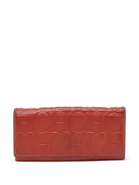 Carolina Herrera Vintage monogram-embossed wallet Orange 1126478