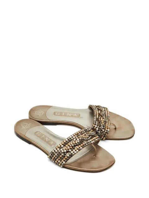 Gina Aurora crystal-embellished sandals Neutrals 1295701
