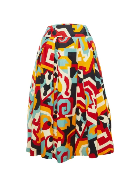 DSQUARED2 printed pleated mid skirt Red 1232160