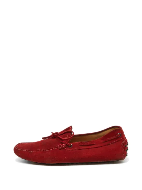 Tod's Vintage bow-detail slip-on loafers Red 1104114