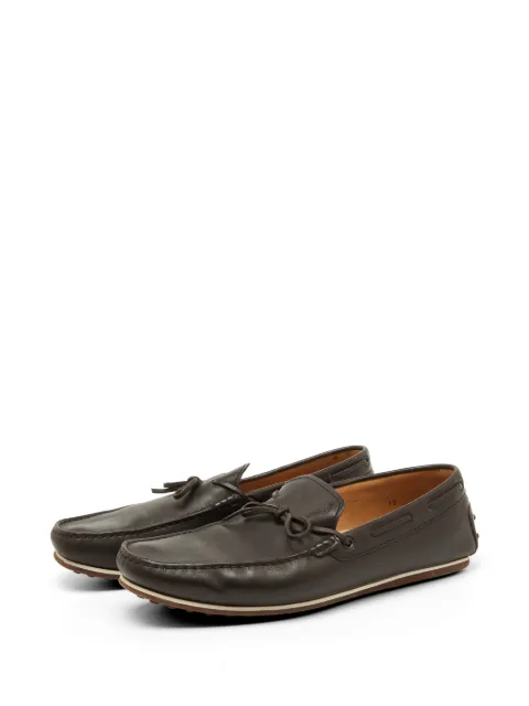 Tod's Vintage bow-detail leather loafers Brown 1104132