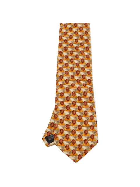 Ermenegildo Zegna Vintage geometric-pattern silk tie Neutrals 1233071