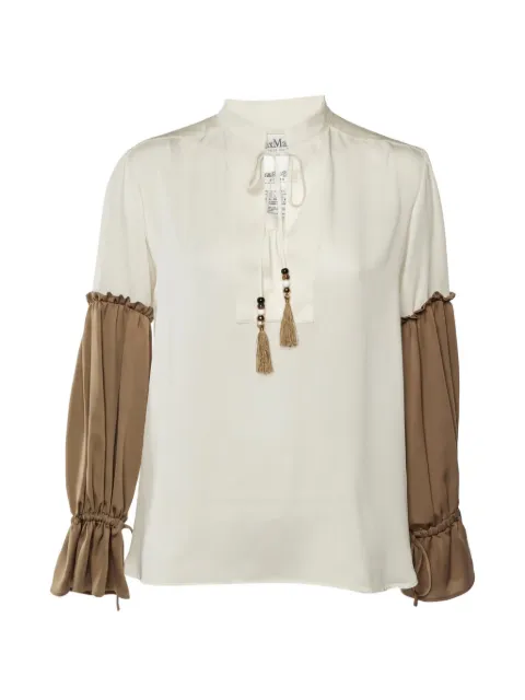 Max Mara tassel tie-fastening blouse Neutrals 1300787