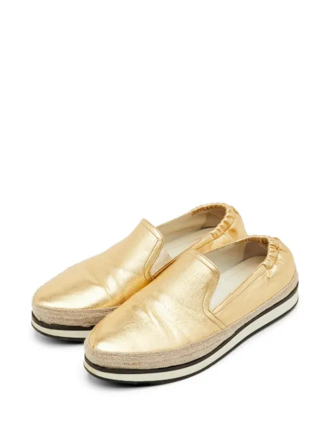 Prada Pre-Owned metallic espadrille sneakers Gold 1293900