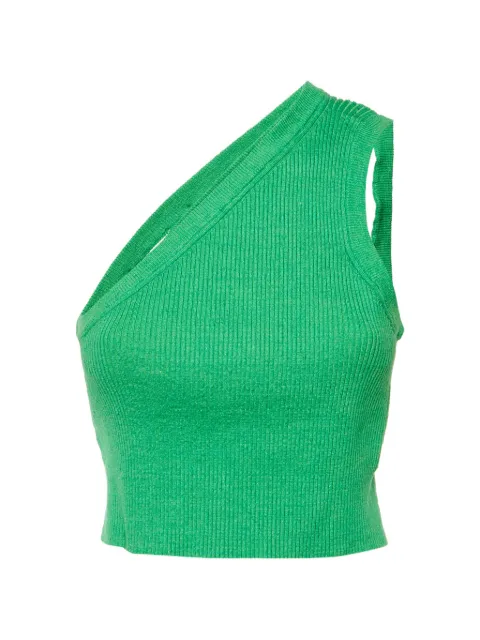 Jacquemus Pre-Owned rib-knit one-shoulder top Green 1248404