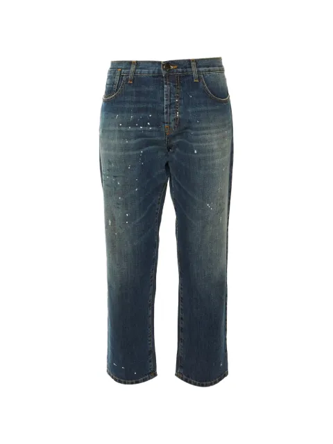 Marni Pre-Owned low-waist paint-splatter jeans Blue 1302559