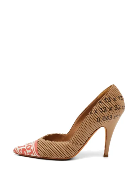 Moschino Pre-Owned pleated pointed-toe pumps Neutrals 1256420
