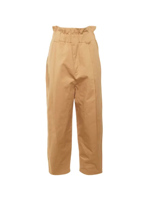 Fendi Pre-Owned paperbag-waist cotton trousers Neutrals 1293821