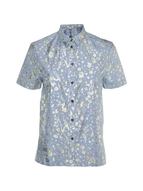 Kenzo Pre-Owned metallic-print striped shirt Blue 1155786