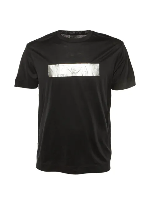 Emporio Armani Pre-Owned foil logo-detail T-shirt Black 1224143