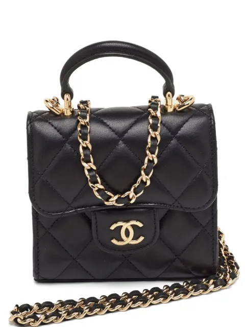 CHANEL Pre-Owned 2021-2022 extra-mini Single Flap tote bag Black 1281224