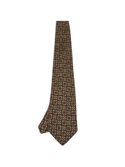 Fendi Pre-Owned geometric floral-print tie Black 1259883