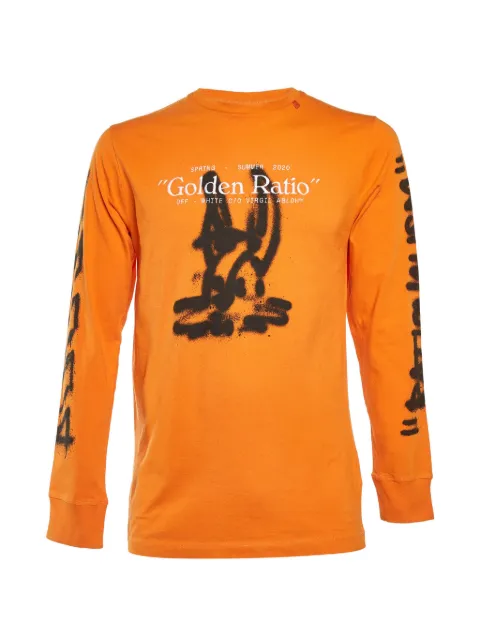 Off-White Pre-Owned Golden Ratio long-sleeve T-shirt Orange 1288626