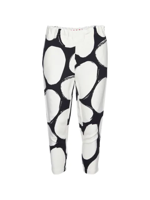Marni Pre-Owned pebbles-print trousers White 981578