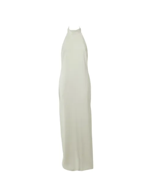 Badgley Mischka halter neck crepe long dress White 1293938