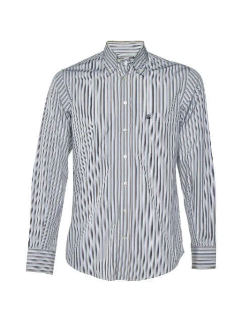 Carolina Herrera Vintage logo-embroidered striped shirt Blue 1059643