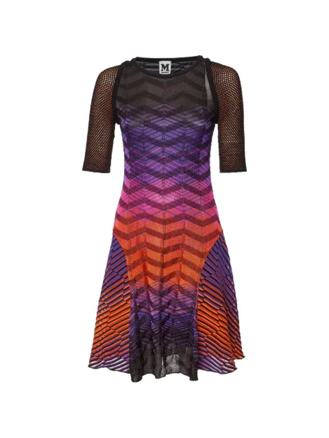 Missoni Pre-Owned mesh-sleeve midi dress Purple 1068930