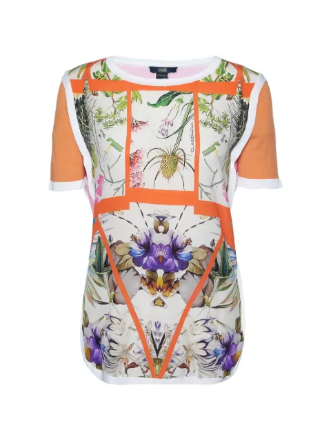 Cavalli Class floral-print knit T-shirt White 982321