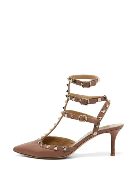 Valentino Garavani Pre-Owned Rockstud ankle-strap pumps Neutrals 1074942