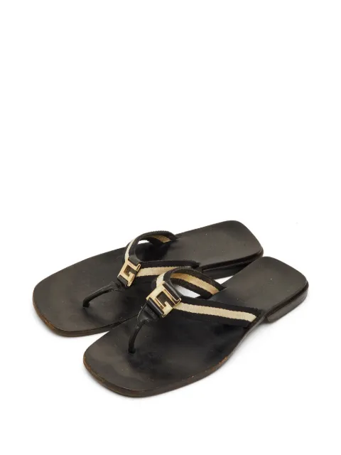 Gucci Pre-Owned Web Tape logo sandals Black 1295517