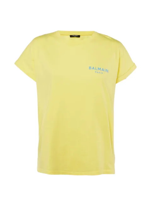 Balmain Pre-Owned logo-print T-shirt Yellow 1224088