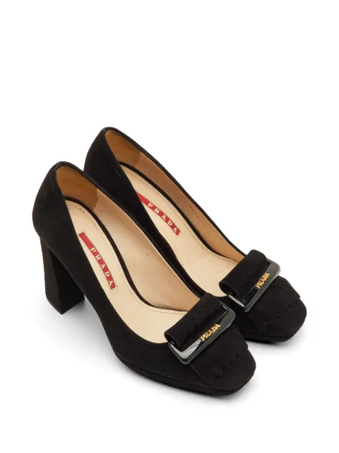 Prada Pre-Owned fringe block-heel pumps Black 1302716