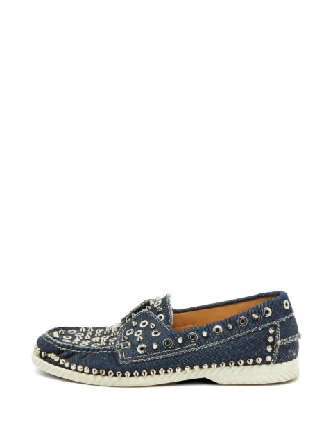 Christian Louboutin Pre-Owned Yacht studded loafers Blue 1120377